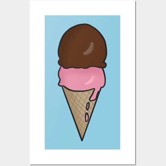Chocolate and Strawberry Ice Cream Wall Art by Geometrico22